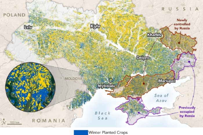 NASA: Rusia deţine controlul a 22% dintre terenurile agricole ale Ucrainei